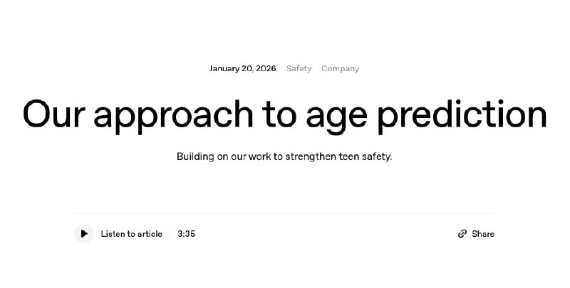 OpenAI внедряет систему прогнозирования возраста для пользователей ChatGPT