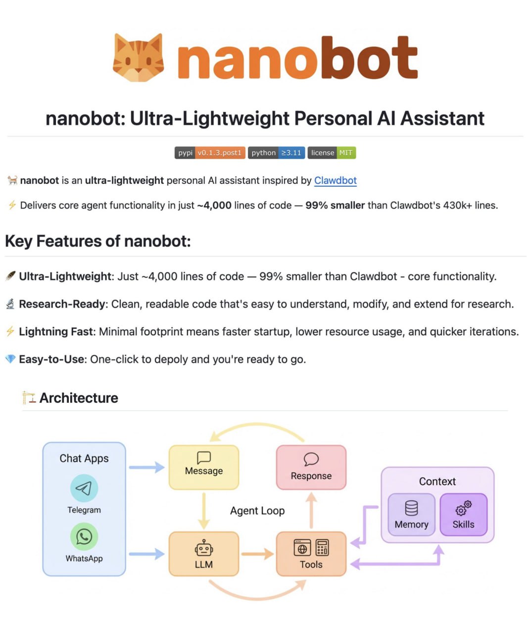 Создайте своего индивидуального ИИ-помощника с Nanobot